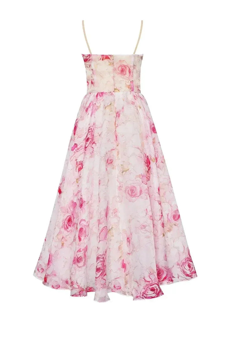 Emilia-Elegant Printed Strapless Dress