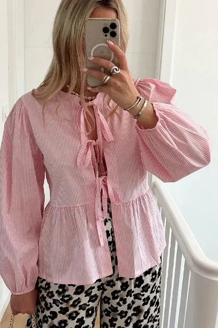 LaceCharm Bow Blouse