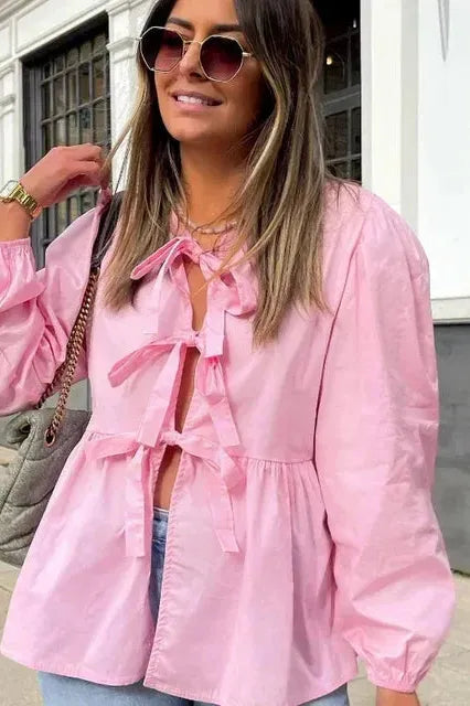 LaceCharm Bow Blouse