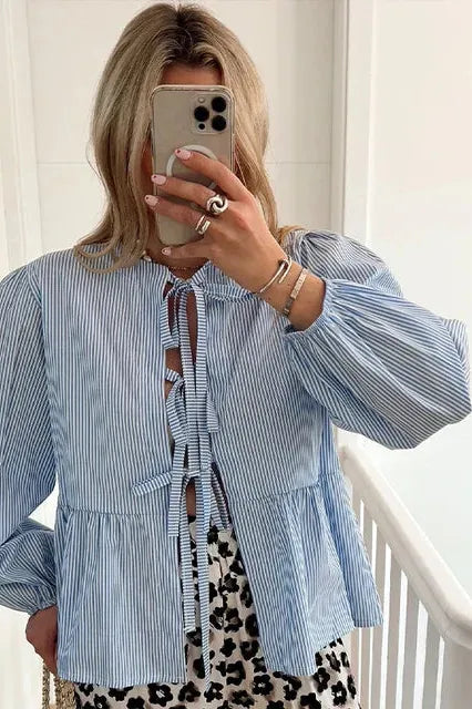 LaceCharm Bow Blouse