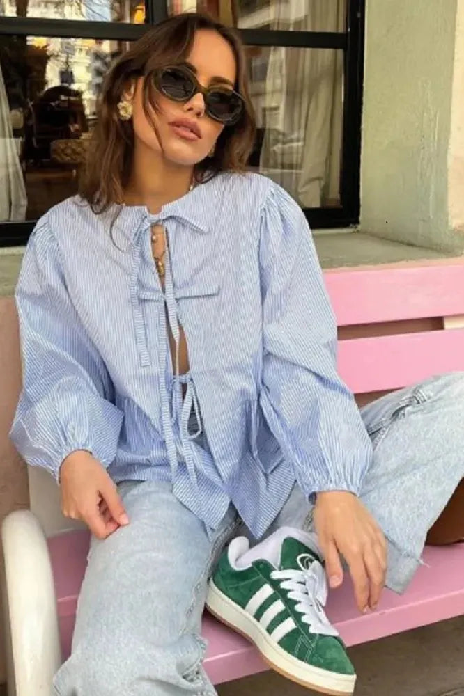 LaceCharm Bow Blouse