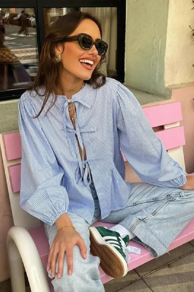 LaceCharm Bow Blouse