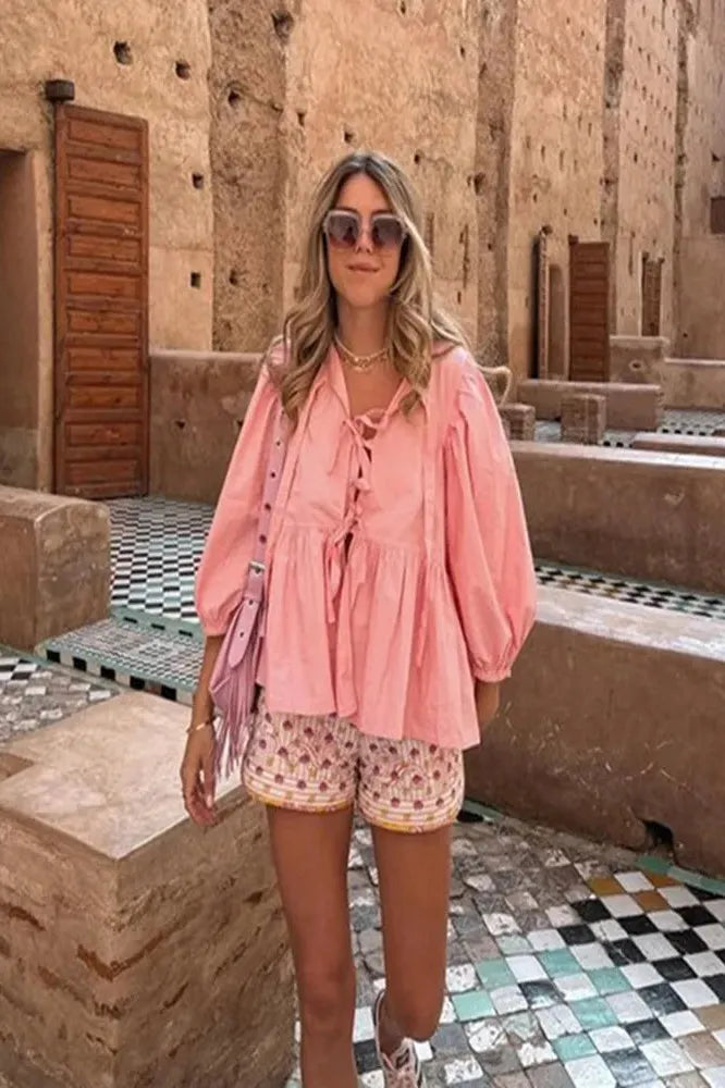LaceCharm Bow Blouse