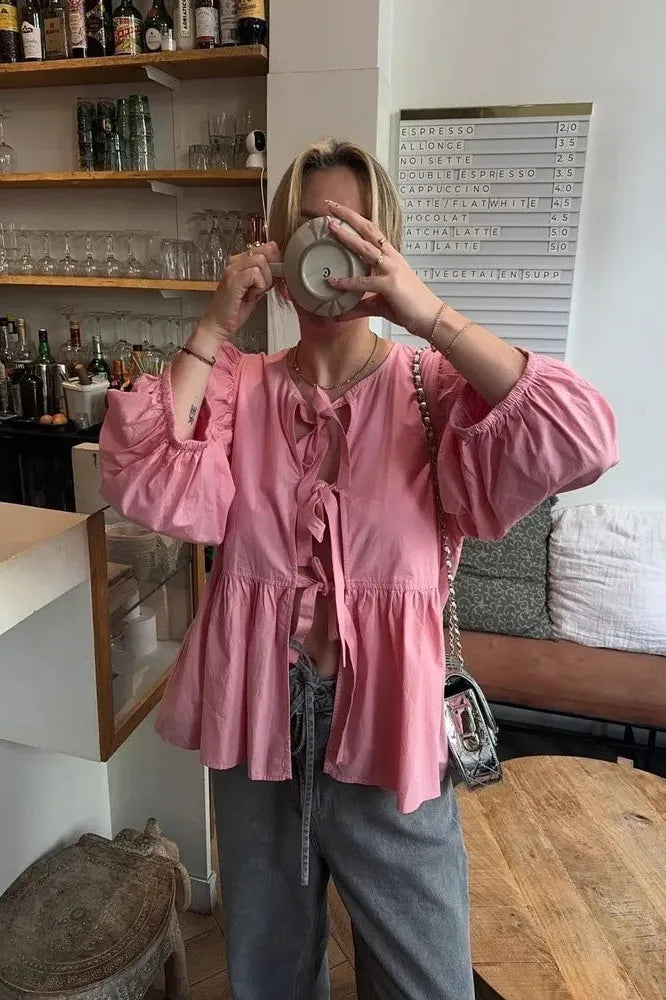 LaceCharm Bow Blouse