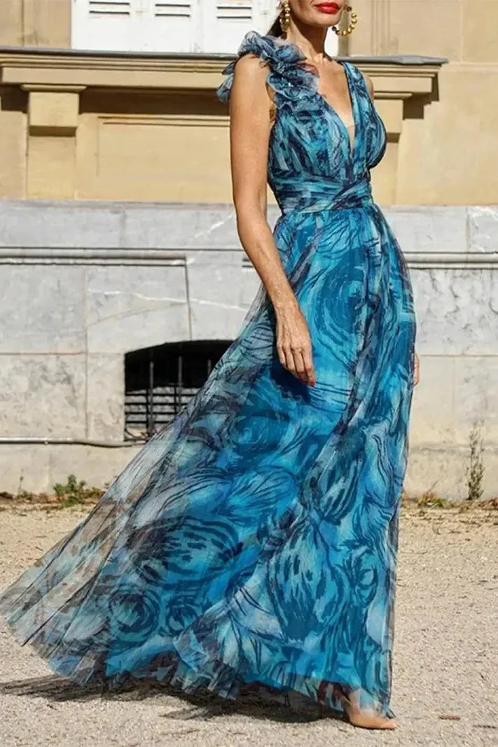 Léna™ | PEACOCK BLUE MAXI DRESS