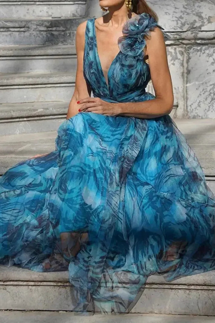 Léna™ | PEACOCK BLUE MAXI DRESS