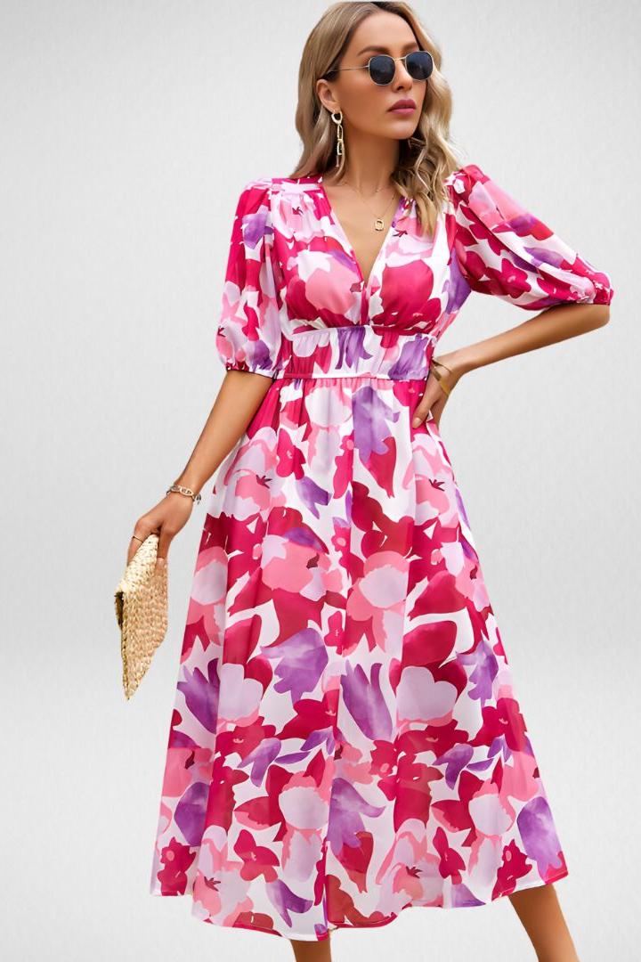 Roxy™ Printed V-Neck Dress