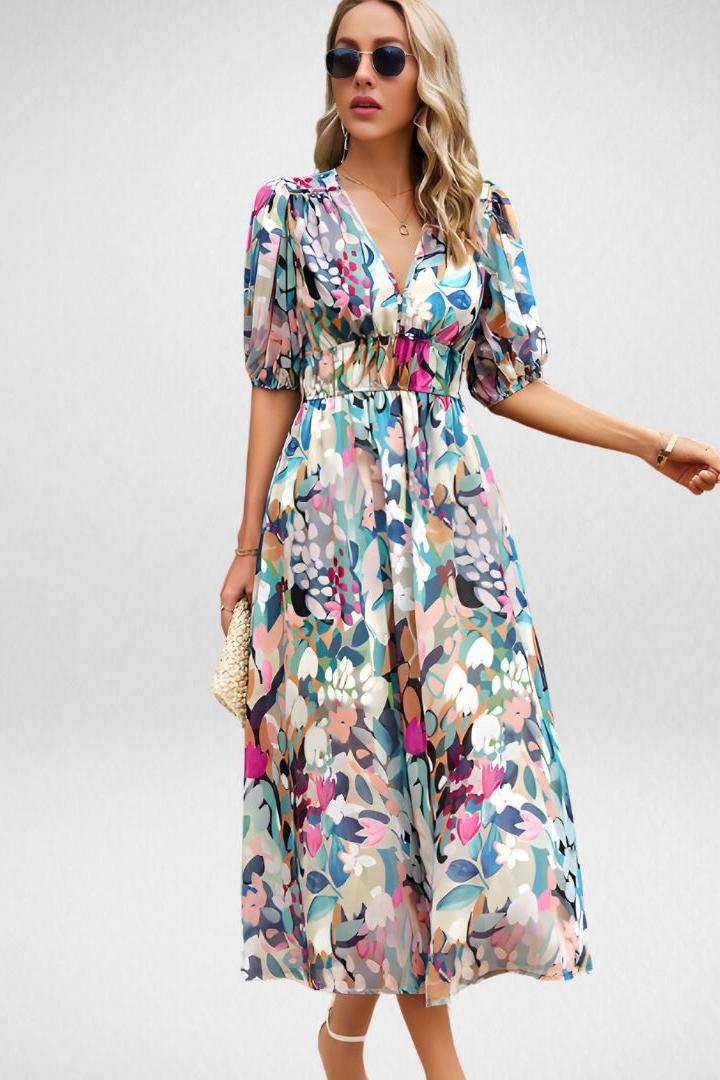 Roxy™ Printed V-Neck Dress