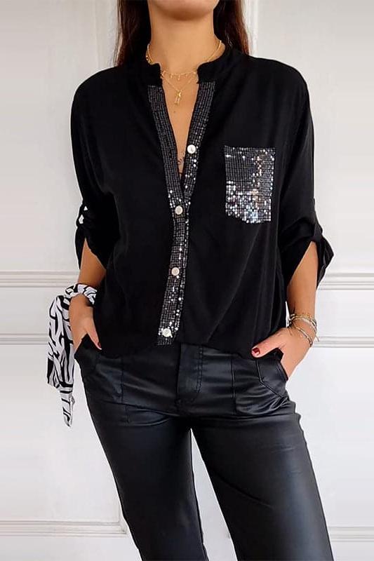Harlow™ Sparkle Button-Up Blouse