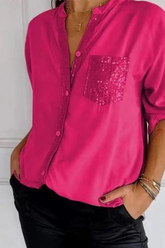 Harlow™ Sparkle Button-Up Blouse