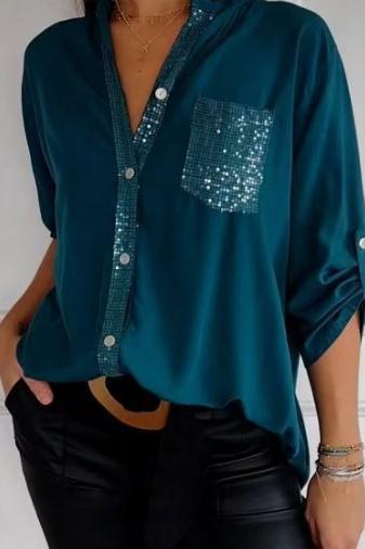 Harlow™ Sparkle Button-Up Blouse
